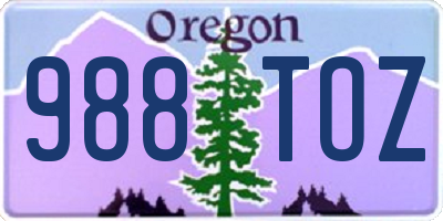 OR license plate 988TOZ