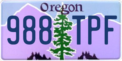 OR license plate 988TPF