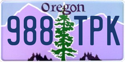 OR license plate 988TPK