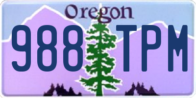 OR license plate 988TPM