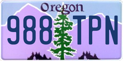 OR license plate 988TPN