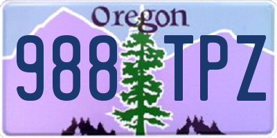 OR license plate 988TPZ