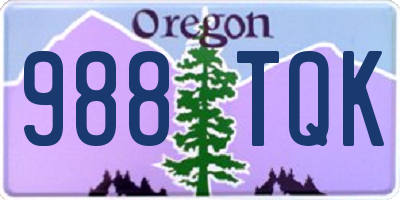 OR license plate 988TQK