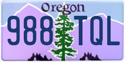 OR license plate 988TQL
