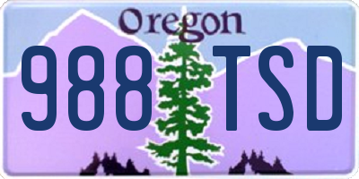 OR license plate 988TSD