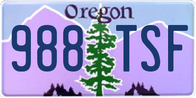 OR license plate 988TSF