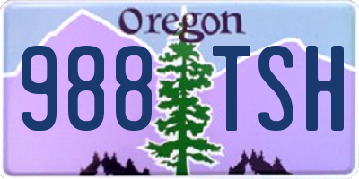 OR license plate 988TSH