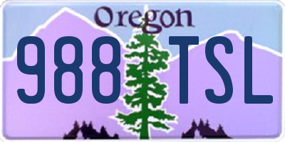 OR license plate 988TSL