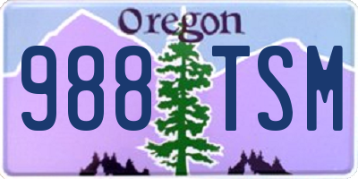 OR license plate 988TSM