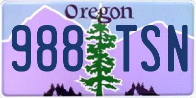 OR license plate 988TSN