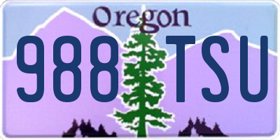 OR license plate 988TSU