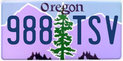 OR license plate 988TSV