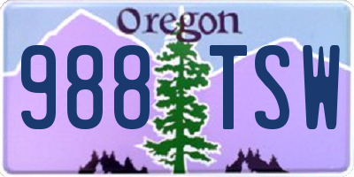 OR license plate 988TSW