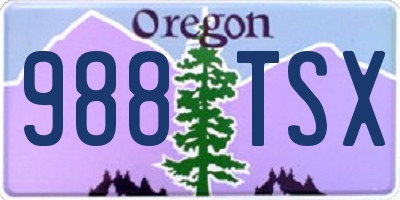 OR license plate 988TSX