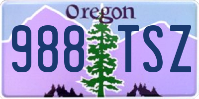 OR license plate 988TSZ