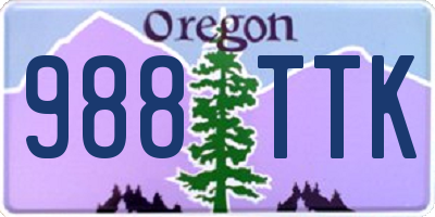 OR license plate 988TTK