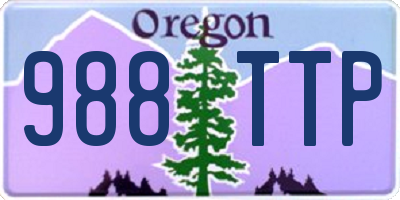OR license plate 988TTP