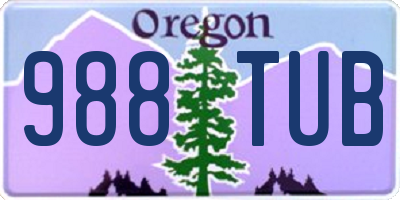 OR license plate 988TUB