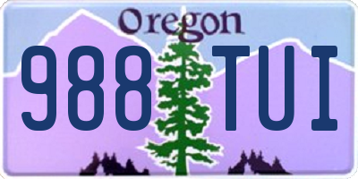 OR license plate 988TUI