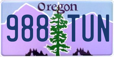 OR license plate 988TUN