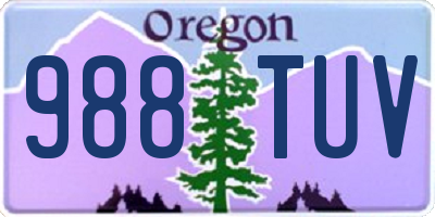 OR license plate 988TUV