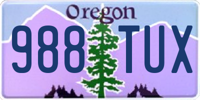 OR license plate 988TUX