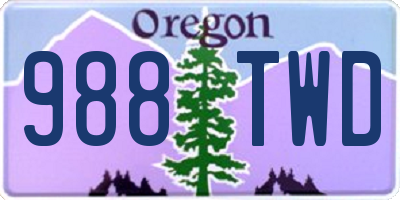 OR license plate 988TWD