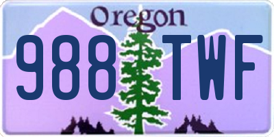 OR license plate 988TWF