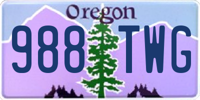 OR license plate 988TWG
