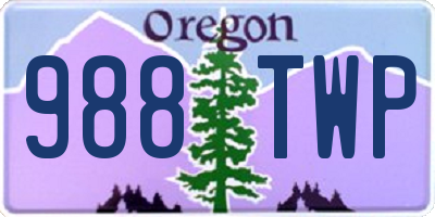 OR license plate 988TWP