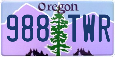 OR license plate 988TWR