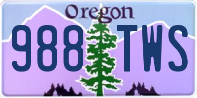 OR license plate 988TWS