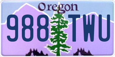 OR license plate 988TWU