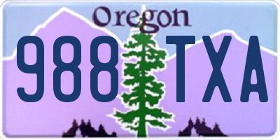 OR license plate 988TXA
