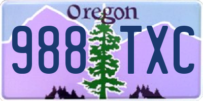 OR license plate 988TXC