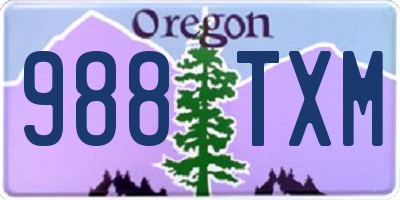 OR license plate 988TXM