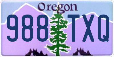 OR license plate 988TXQ