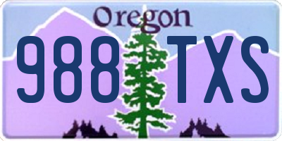 OR license plate 988TXS