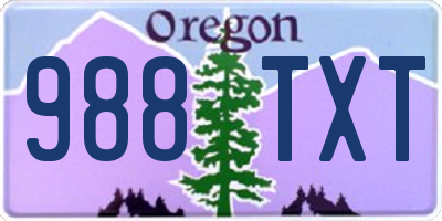 OR license plate 988TXT