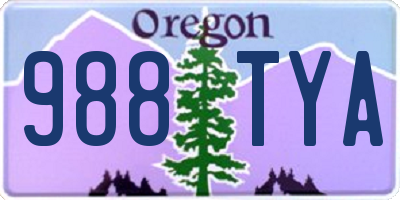 OR license plate 988TYA