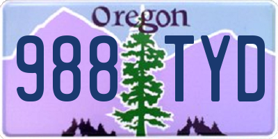 OR license plate 988TYD