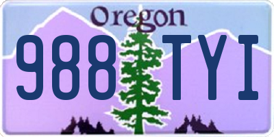 OR license plate 988TYI