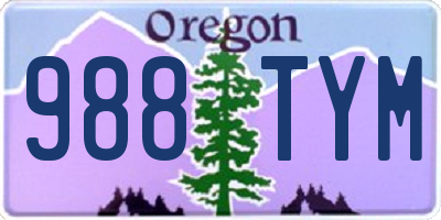 OR license plate 988TYM