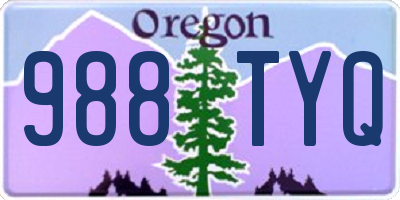 OR license plate 988TYQ