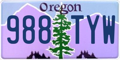 OR license plate 988TYW