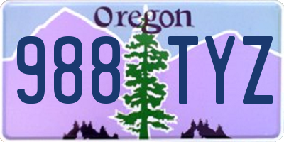 OR license plate 988TYZ