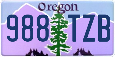 OR license plate 988TZB