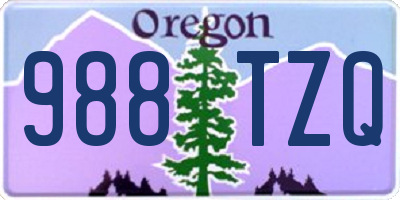 OR license plate 988TZQ