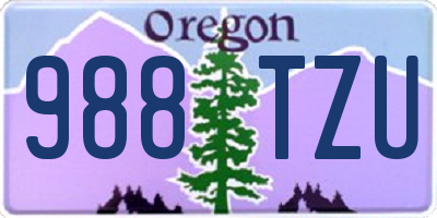 OR license plate 988TZU
