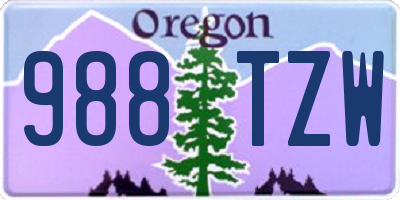 OR license plate 988TZW